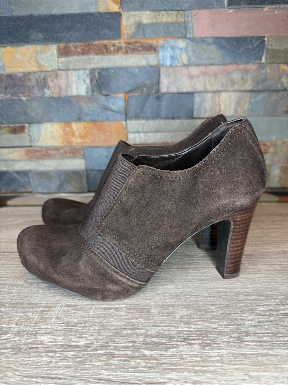 Franco Sarto Women's Brown Suede High Heel Ankle Shoes